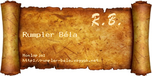 Rumpler Béla névjegykártya